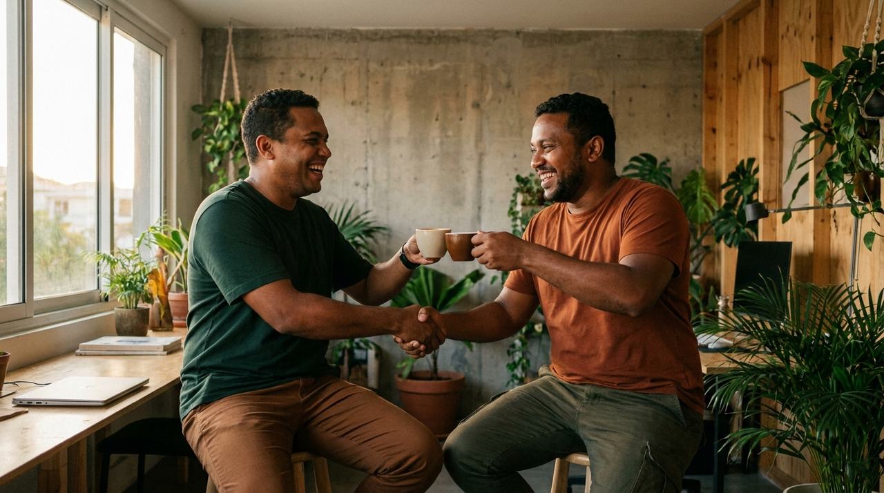 Une poignée de main entre un hébergeur et un prestataire partenaire